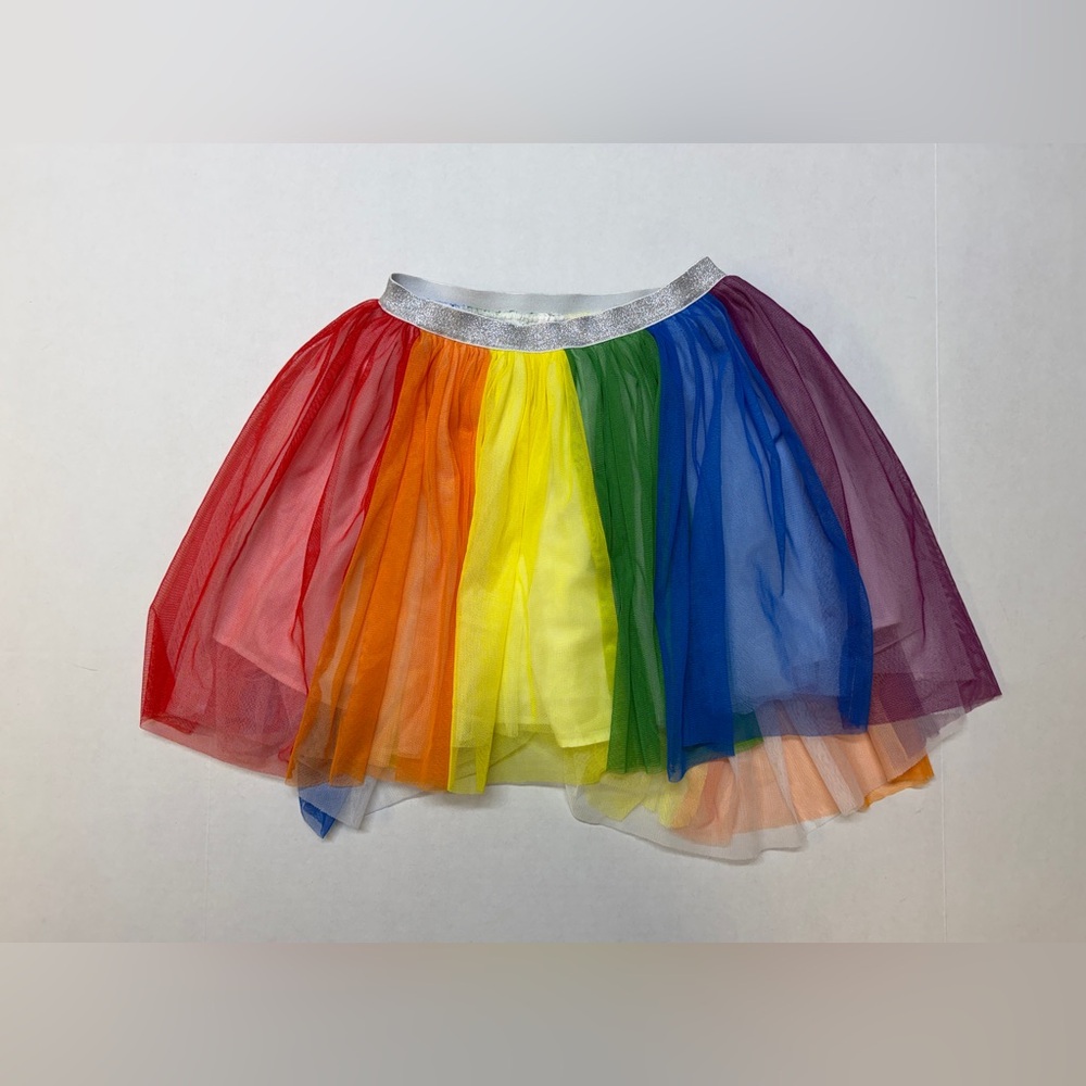 OSFM Rainbow Pride Tulle Skirt with Silver Waistband and Undershorts